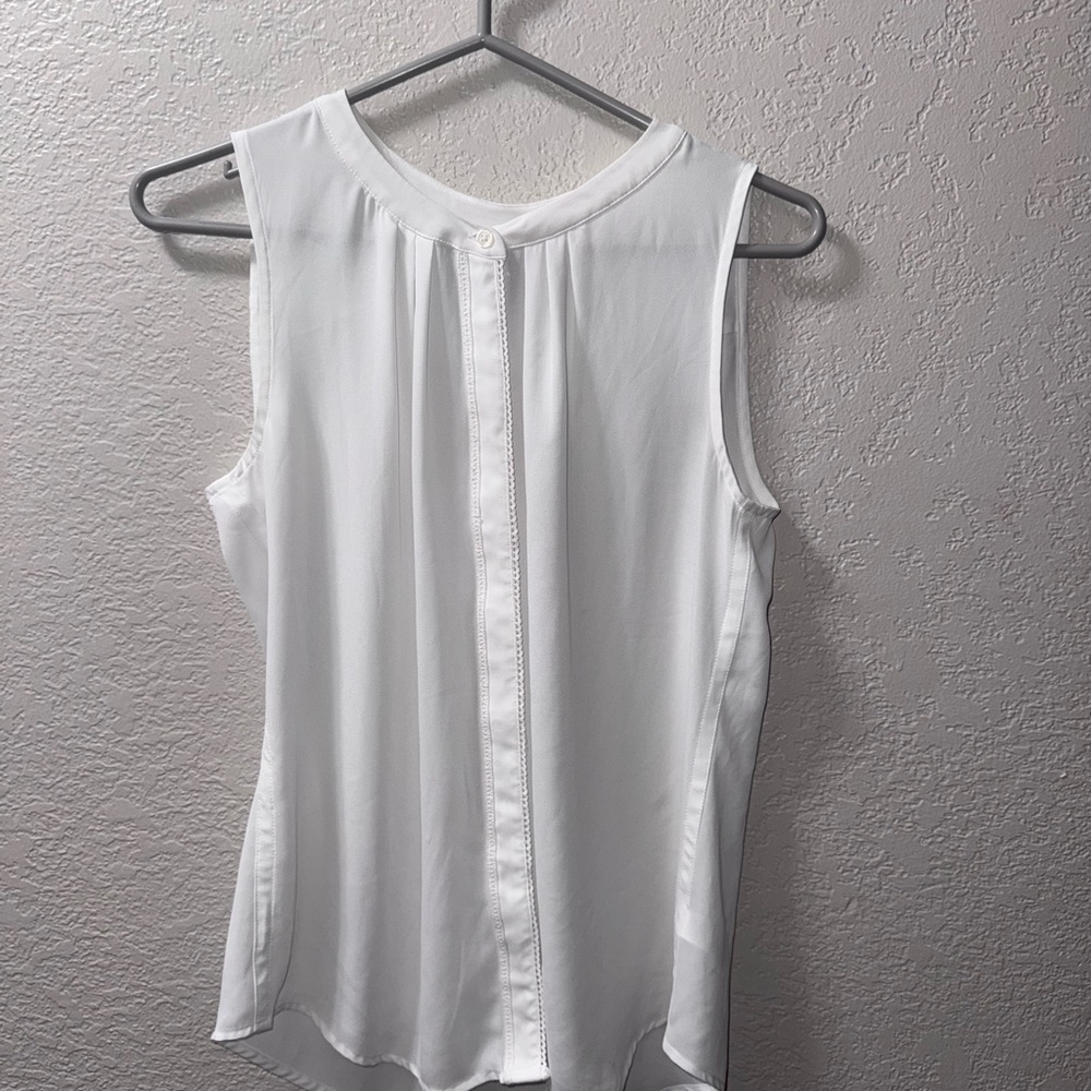 Banana Republic White Sleeveless Blouse